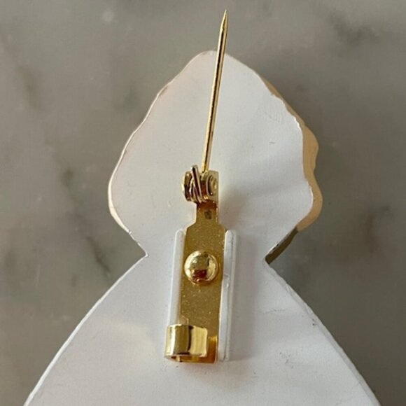 HALLMARK 1996 Barbie Christmas Princess White Gold Pin Brooch - Picture 10 of 12